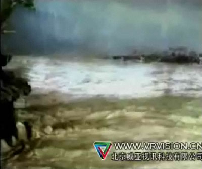 威亞視訊互動投影技術(shù)應(yīng)用于中國軍事博物館.紀念建軍八十周年98抗洪景觀