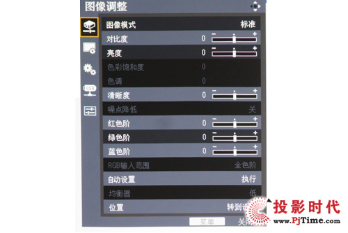 圖像調整菜單