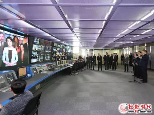 習總書記調研央視和人民日報社，兩地的Prysm(溥美)大屏為總書記的視察提供炫麗顯示