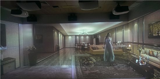 多通道4面立體投影工程案例：廣州房地產樓盤展廳