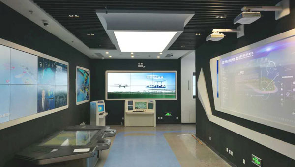 中國某系統研究院企業展廳↑