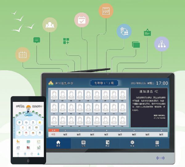 創凱智能智慧班牌助力教育信息化2.0