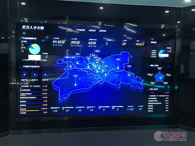 武漢大數據中心配備了沃頓液晶拼接屏，用于BI數據化展示