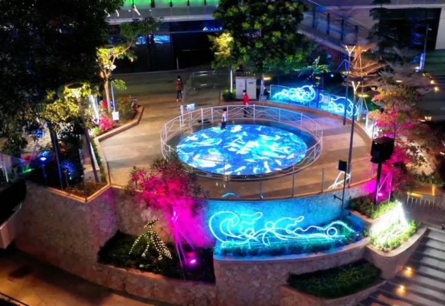 鑫億光LED智能互動地磚屏——助力珠海創新方打造國際級文旅商業綜合體