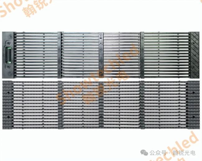 翰銳光電又一成功案例-山東滕州 150m2“戶外格柵屏”P3.91-7.81成功點亮！